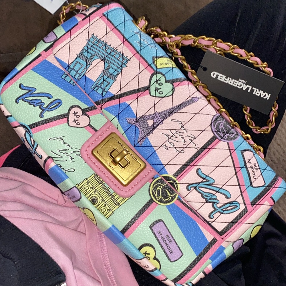 Karl Lagerfeld Agyness Crossbody Shoulder bag in Blush